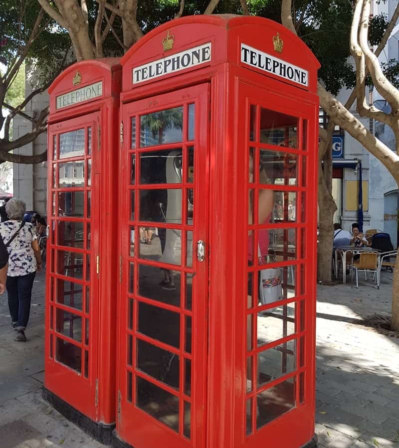 Red telephone booth in Gibraltar