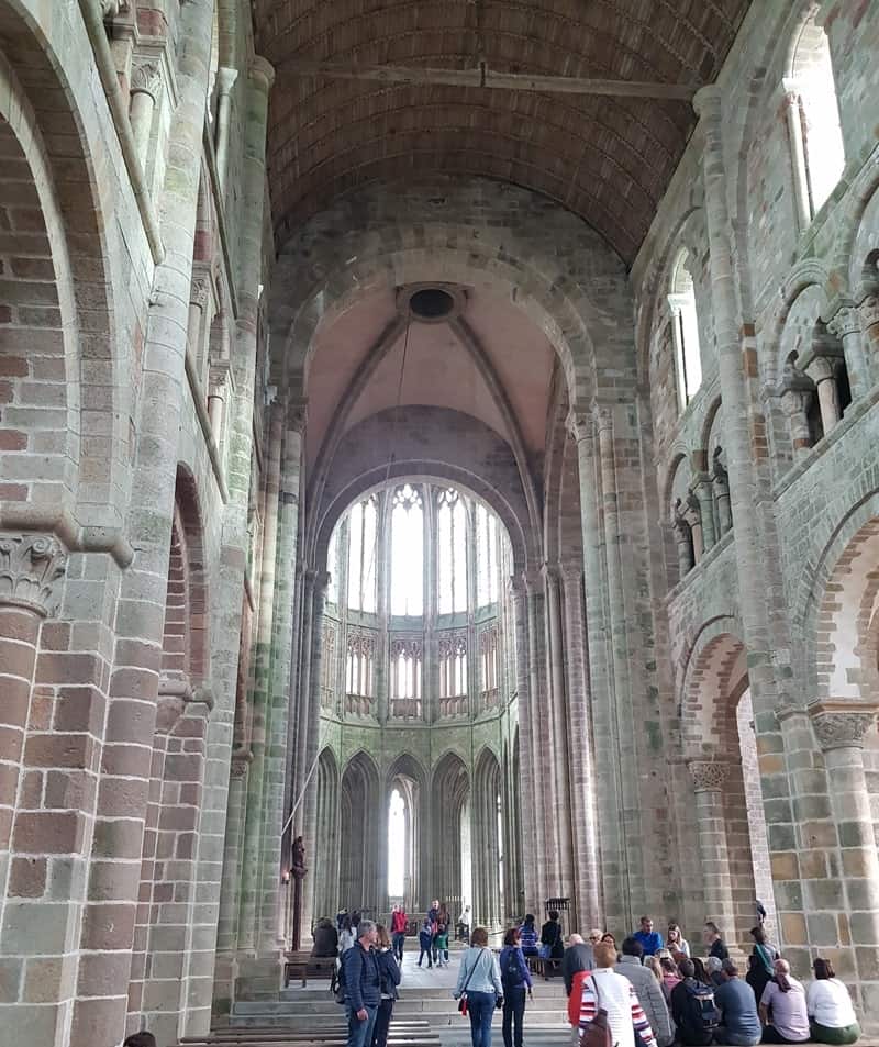 The interior of the abbey Mont Saint-Michel.