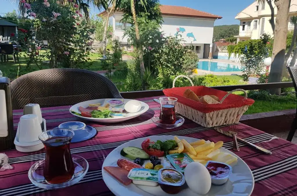 Turkish breakfast at Yunus hotel in Fethiye