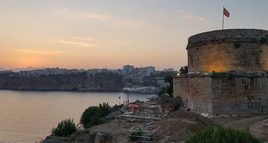 The Castle of Antalya overlooking the old harbor