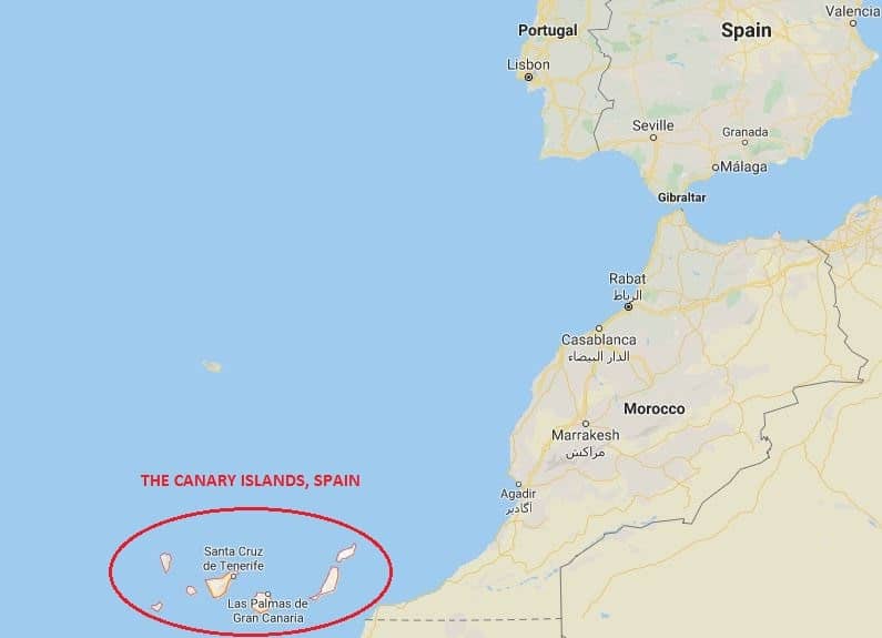 The Canary Islands map on google maps