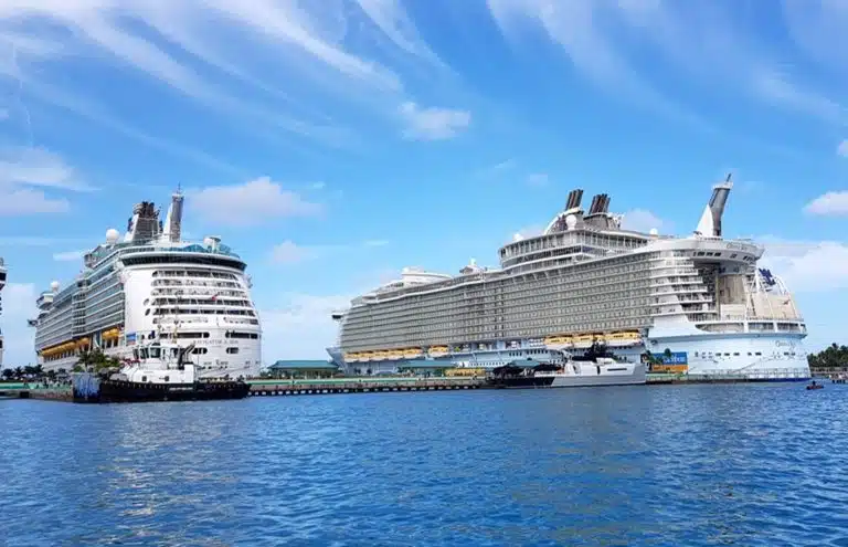 Navigator of the Seas and Oasis of the Seas docked at Nassau cruise port