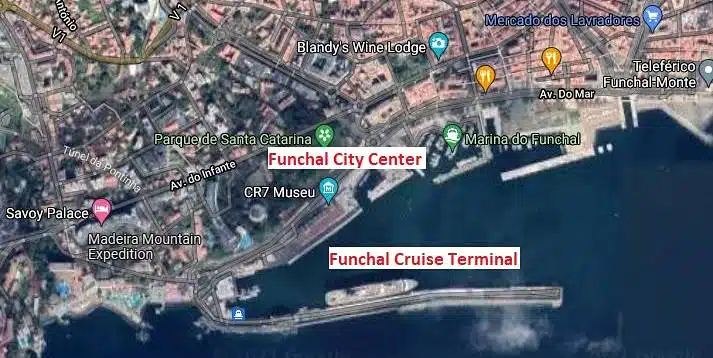 Madeira cruise port map