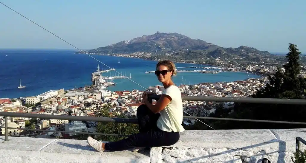 The view of Zante Town and Port of Zakynthos from Bochali Hill. 