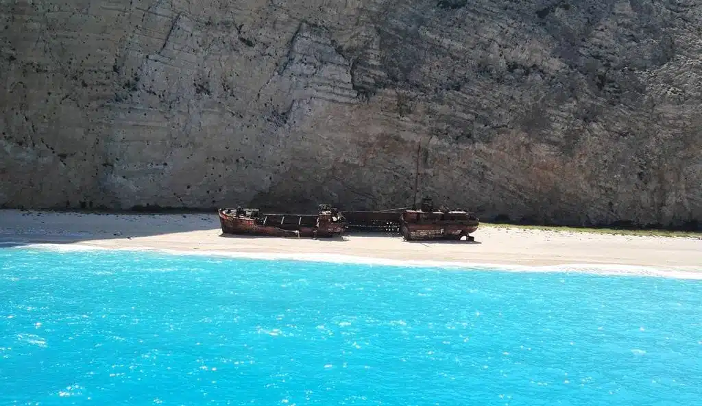 Navagio beach in Zakynthos