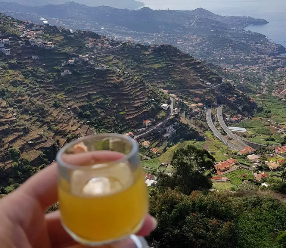 Enjoying "Poncha", a typical Madeira drink