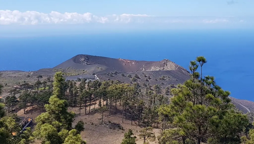 San Antonio volcano viewed from one of the viewpoints, La Palma