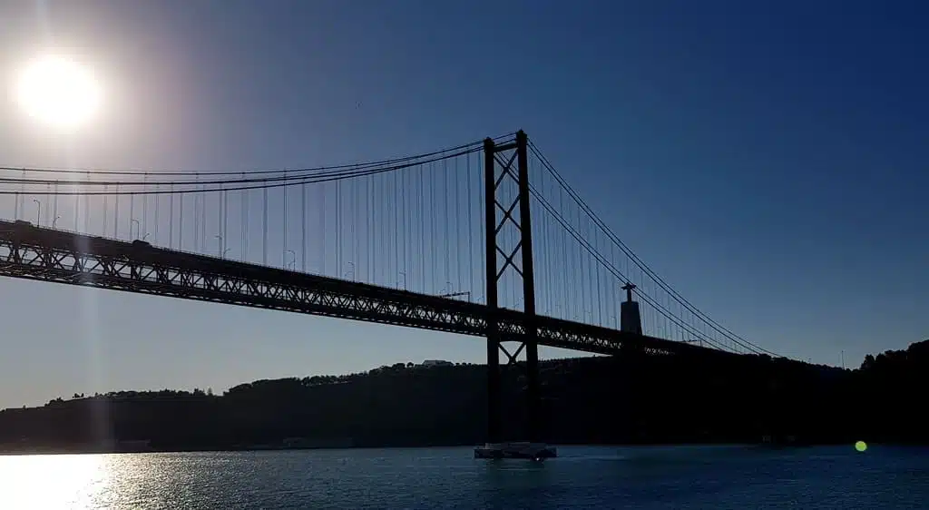 The 25th April Bridge in the longest suspension bridge in Europe