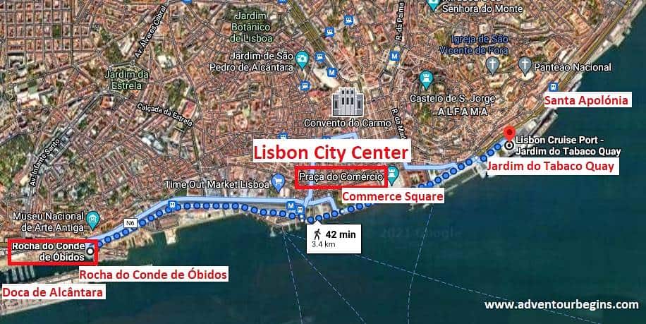 Lisbon cruise port map