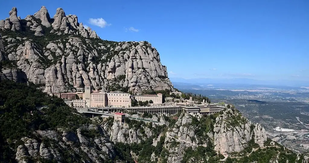 Montserrat mountains and Benedictine Abbey.