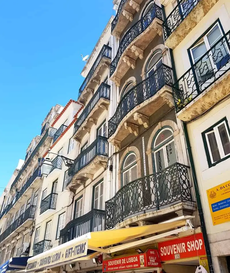 Colorful facades of the Alfama district, the oldest one in Lisbon