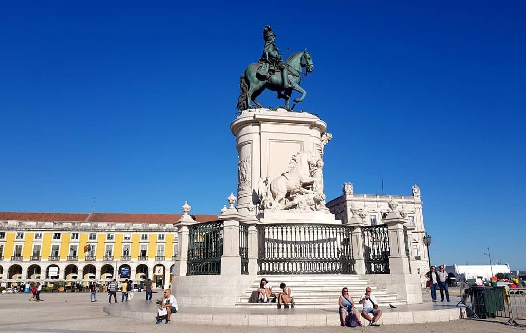 The equestrian statue of Joseph I at the Commerce Square in Lisbon