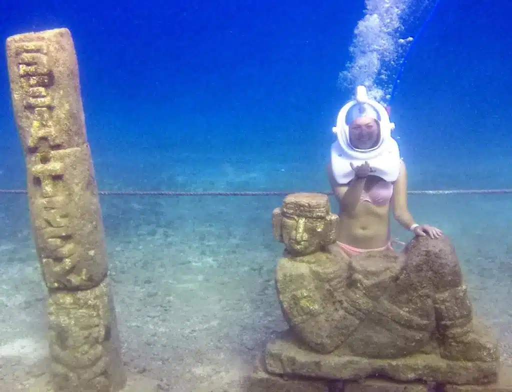 Helmet diving,, Cozumel