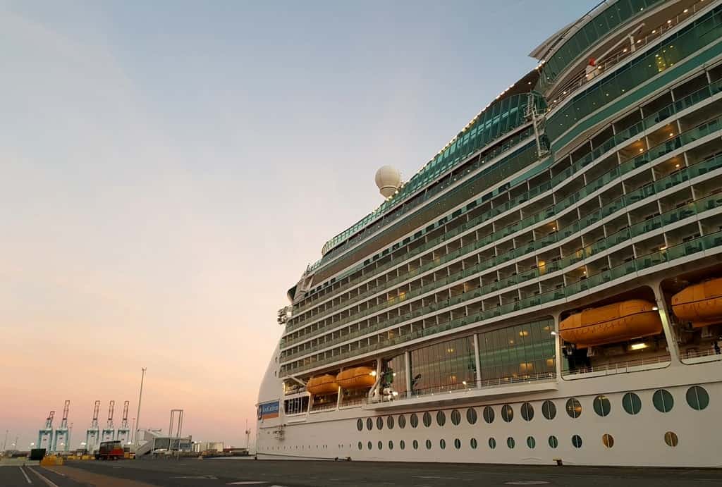 Navigator of the Seas, Royal Caribbean cruise ship at sunset