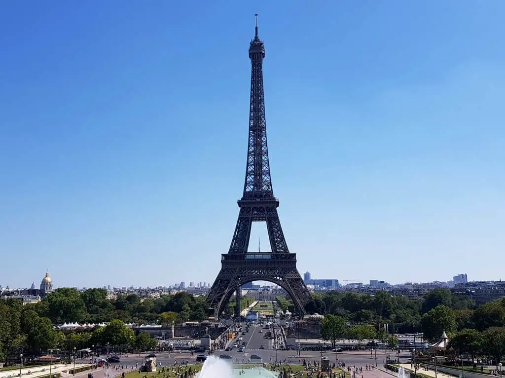 The view of the Eiffel Tower from the Palais de Chaillot