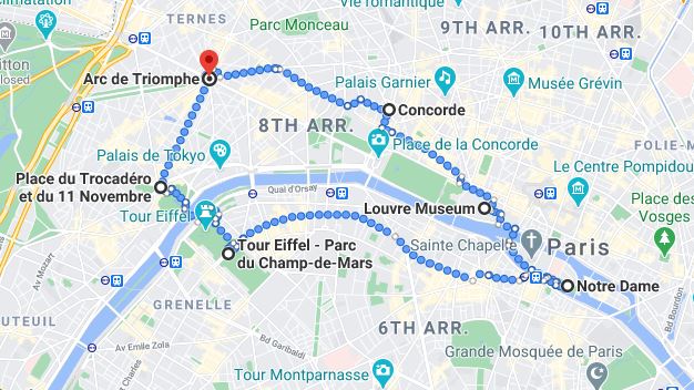 A 4-hour Paris itinerary - google.com/maps/