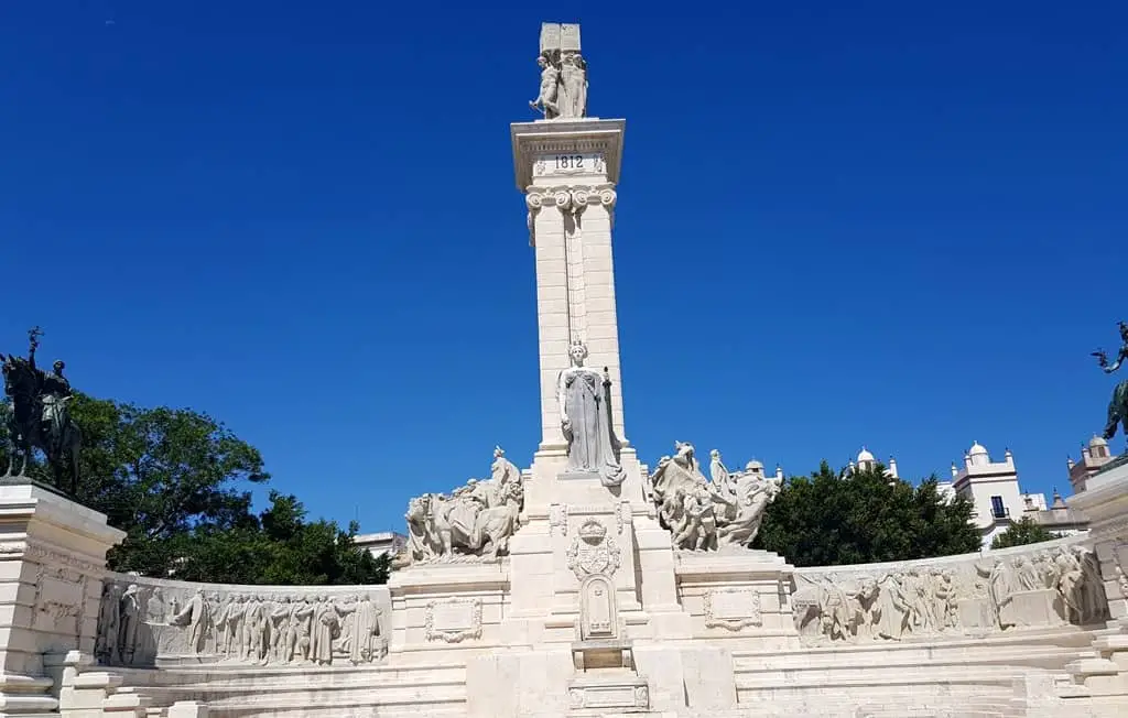 Monument to the Constitution of 1812 is located on the Plaza de España square and located only a 5-minute walk from the cruise terminal, Cadiz, Spain