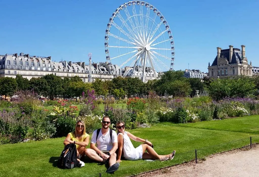 The Tuileries Garden and the Louvre Museum in the background