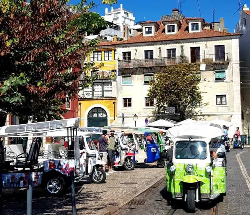 Lisbon tuk-tuk vehicles 