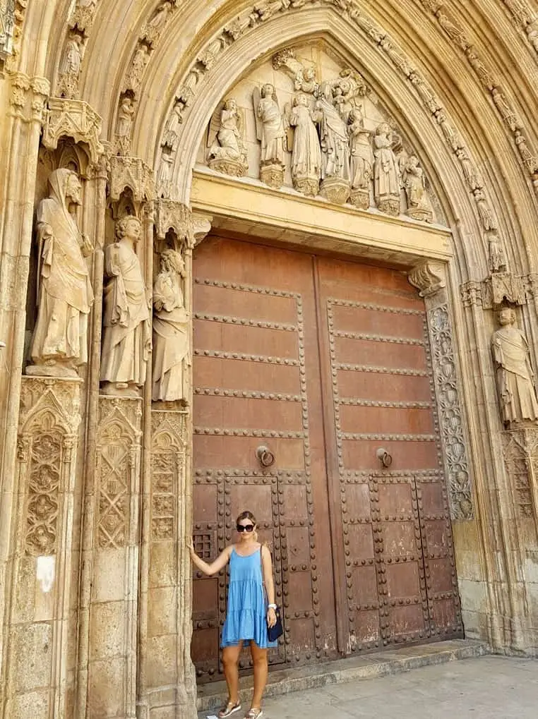 Valencia Cathedral, the entrance from Plaza de la Virgen