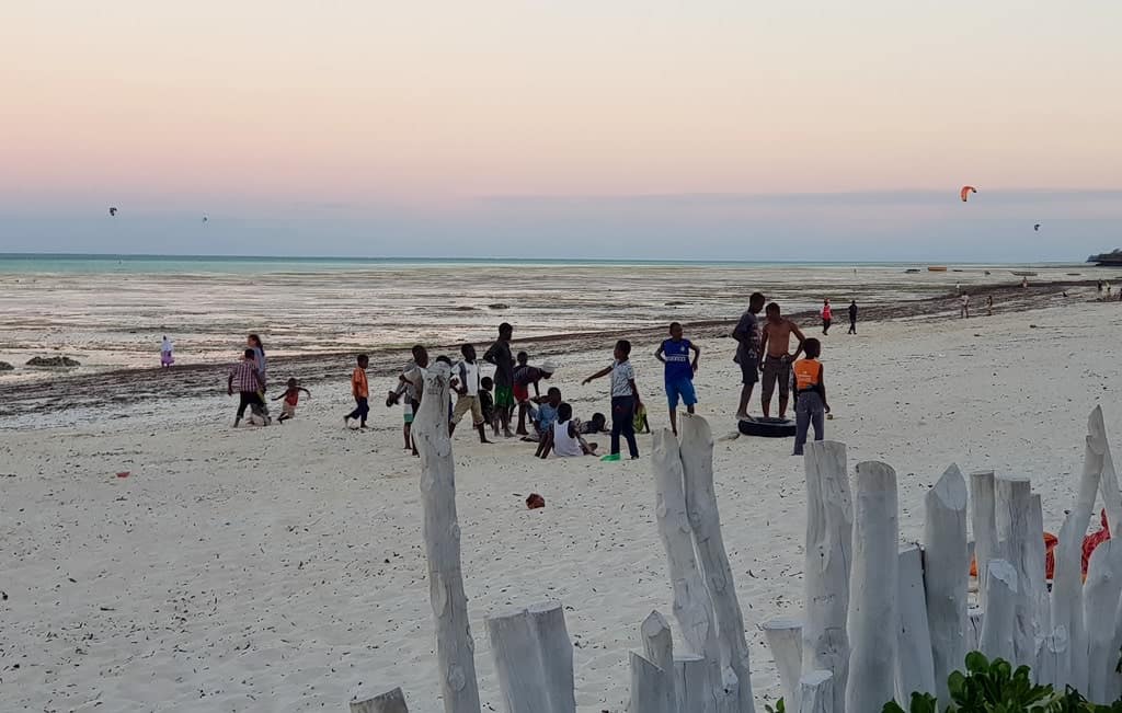 Kids playing at Jambiani beach, Zanzibar, Tanzania