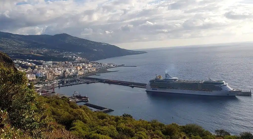 Royal Caribbean cruise ship Independence of the Seas docked in La Palma, Canary Islands