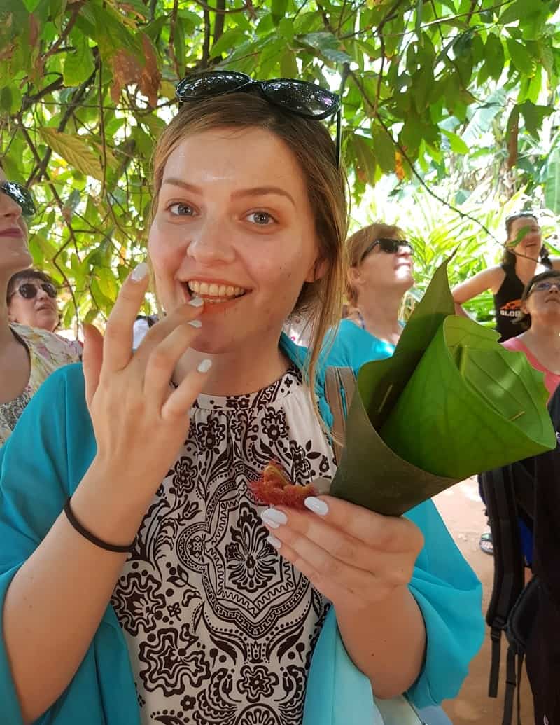 Tropical fruit tasting in Zanzibar