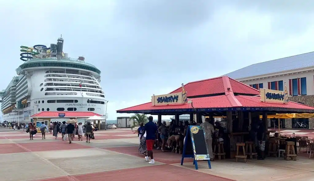 Royal Caribbean cruise ship Independence of the Seas docked in St Maarten