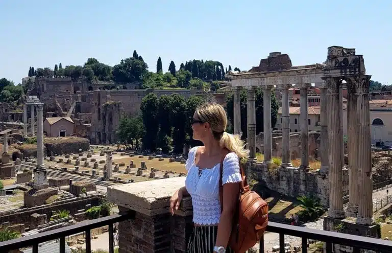 The picture of me overlooking the Roman Forum