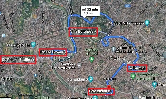 The portion of the Hop on hop off Rome sightseeing tour that I did