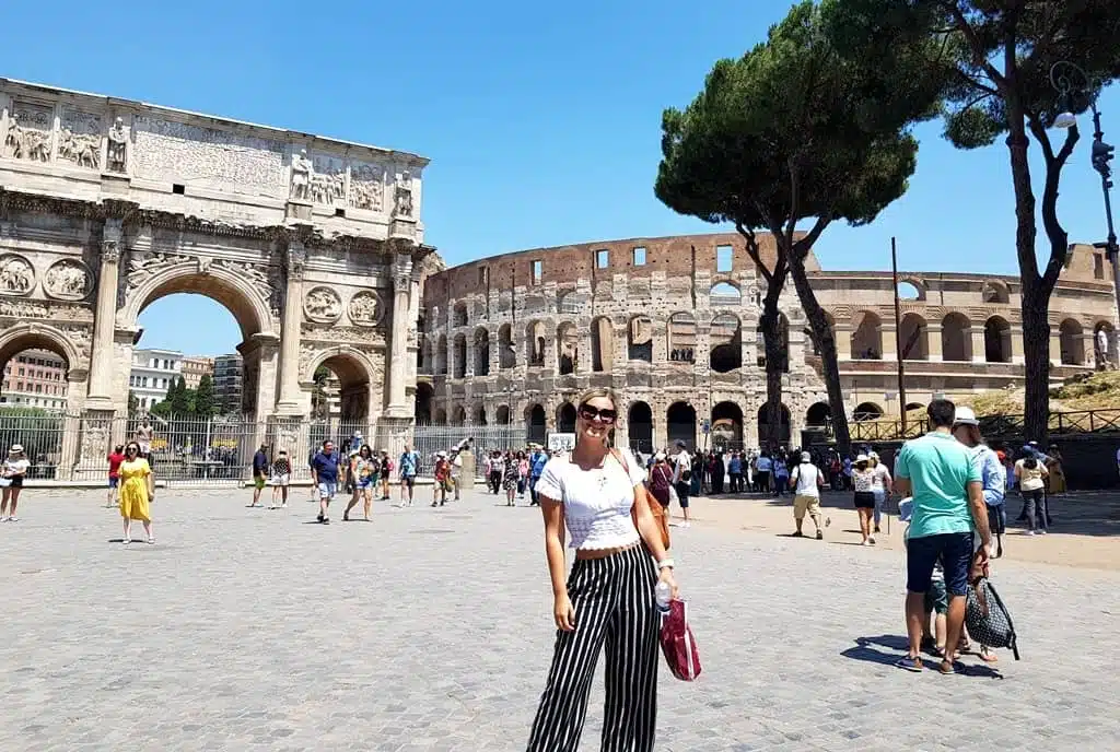 The picture of me in front of Colosseum and Arco di Constantino 