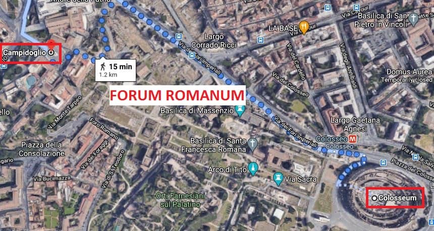 The map of the Forum Romanum