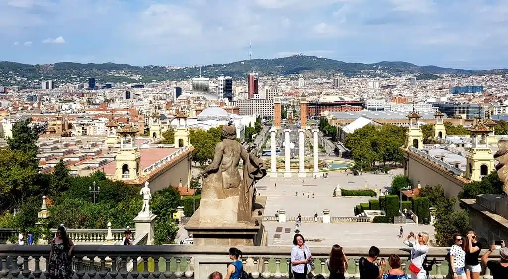 The view of Barcelona from the National Art Museum of Catalonia, Montjuïc Hill