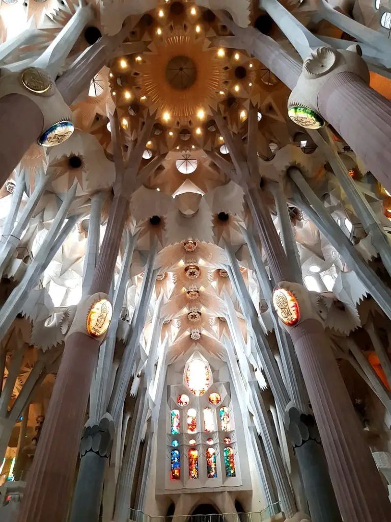 La Sagrada Familia Barcelona, the interior