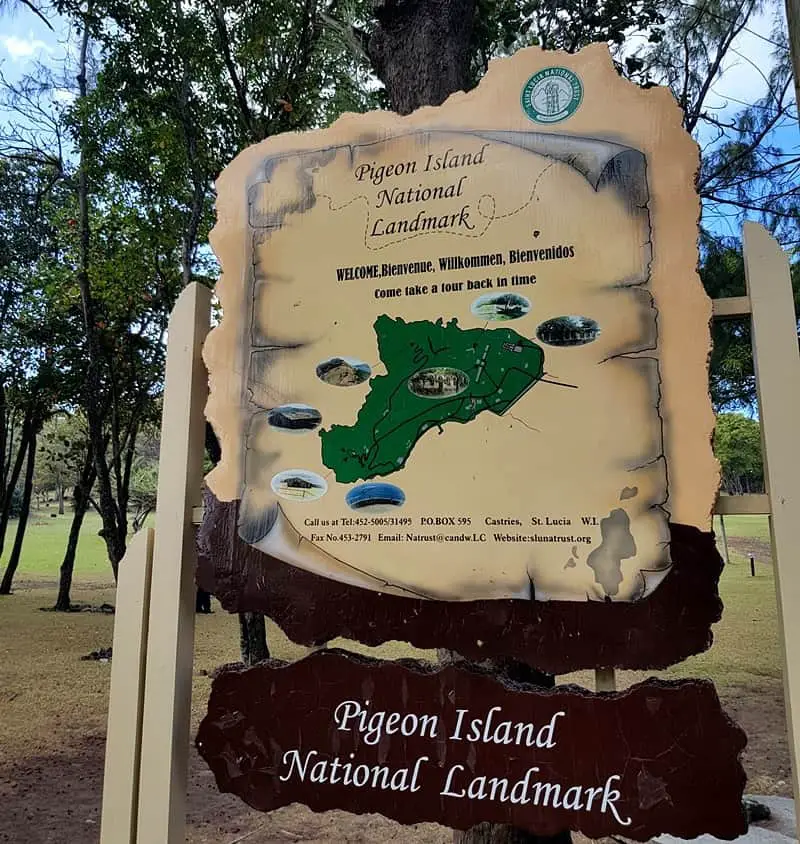 Wecome to Pigeon Island sign