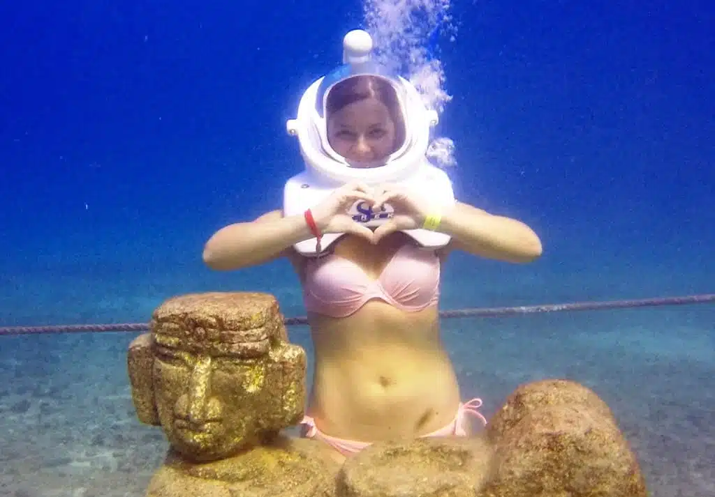 Helmet dive in Cozumel