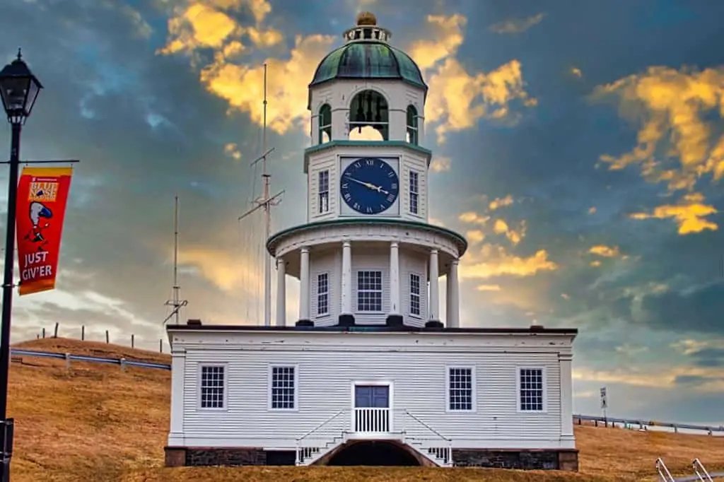 Old Clock Tower sits on the Citadel Hill overlooking the harbor and downtown. 