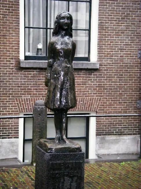 Anne Frank statue in Amsterdam