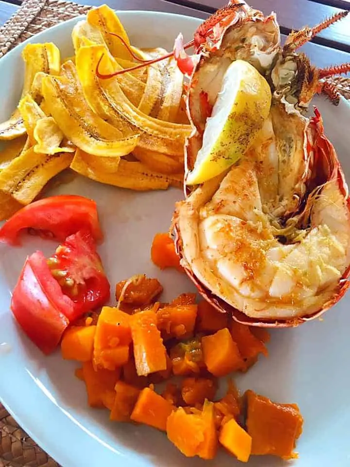 Antigua food tour - lobster and ducana