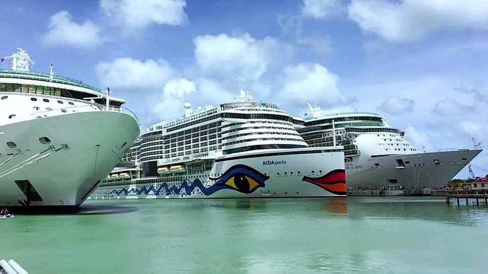 Antigua port - Cruise ships docked at Heritage and Redcliff Quays