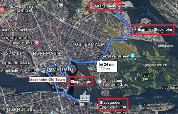 Stockholm cruise port map