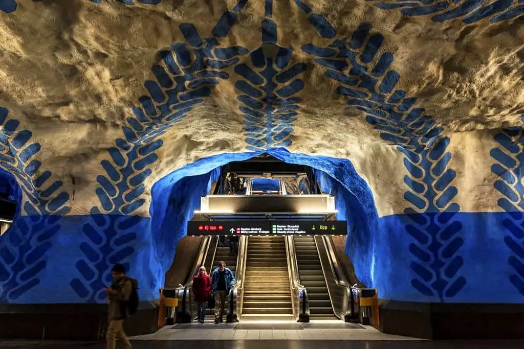Stockholm metro system is one of the most beautiful ones in the world! 
