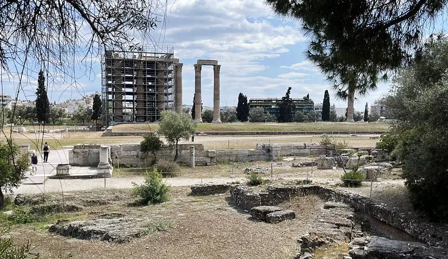The Temple of the Olympian Zeus seen from the Acropolis