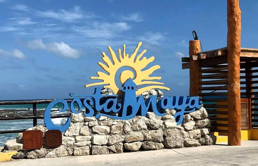 Costa Maya cruise port sign