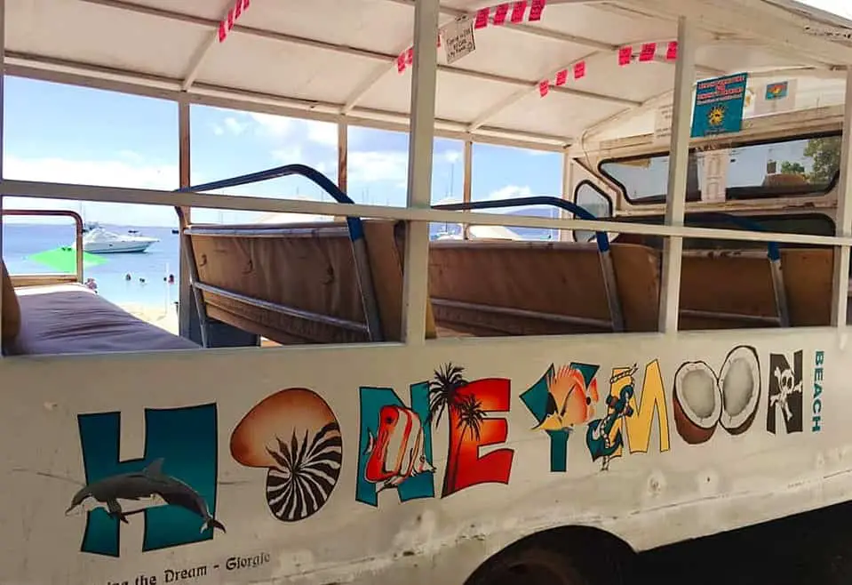 Honeymoon beach golf cart (St John Island, US Virgin Islands)