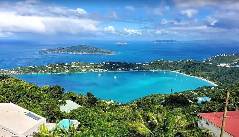 The view over Magens Bay from Mountain Top - St Thomas cruise port