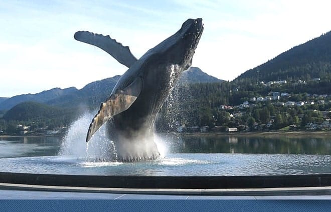 Whale Sculpture in Juneau cruise port