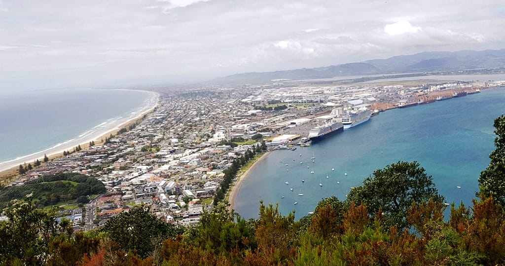 Mount Maunganui - The View of the Bay of Plenty and Tauranga Cruise Port