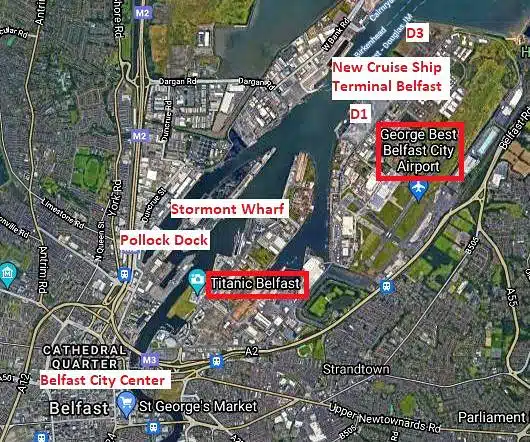 Belfast cruise port map