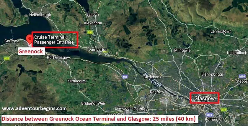 Glasgow port map - Greenock Ocean Terminal